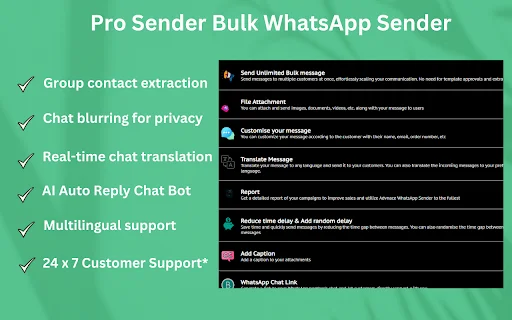 Pro Sender – ส่งข้อความ WhatsApp จำนวนมากฟรี ใช้งานง่ายที่สุด - Screenshot 3