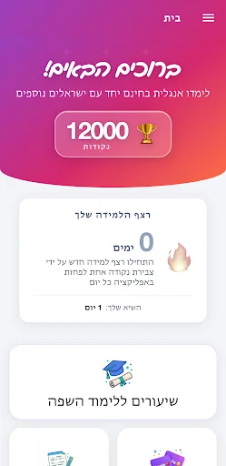 ดาวน์โหลด אנגלית חופשית ล่าสุด – เรียนภาษาอังกฤษฟรี พร้อมแบบฝึกหัดครบครัน - Screenshot 1