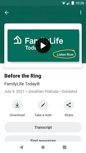 ดาวน์โหลดแอป FamilyLife® ล่าสุด – พอดแคสต์และบทความพัฒนาความสัมพันธ์ ฟรี - Screenshot 3