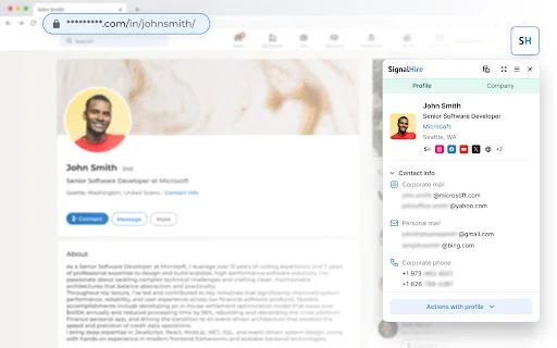 ดาวน์โหลด SignalHire ล่าสุด – ค้นหาเบอร์โทรและอีเมลแบบเรียลไทม์ฟรี - Screenshot 1