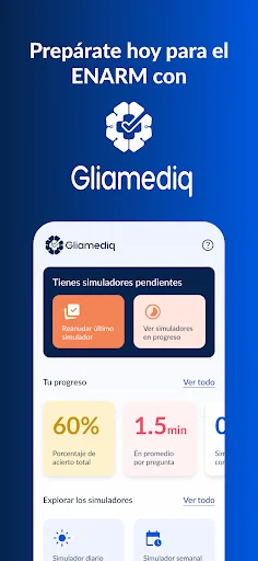 ดาวน์โหลด Gliamediq: Simulador ENARM ล่าสุด – ตัวช่วยสอบแพทย์ฟรี - Screenshot 1
