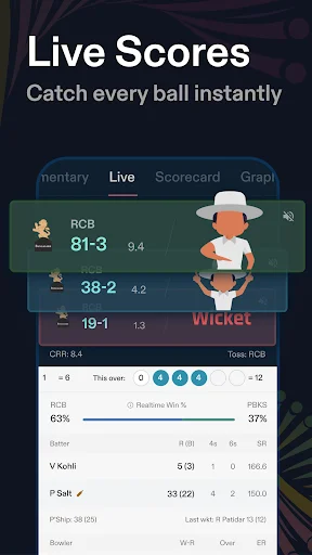 ดาวน์โหลด CREX – Just Cricket ล่าสุด – อัปเดตผลคะแนนคริกเก็ตสดฟรี - Screenshot 2