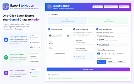 ดาวน์โหลด Export Gemini Chats to Notion – บันทึกแชท AI ลง Notion ง่ายๆ - Screenshot 4