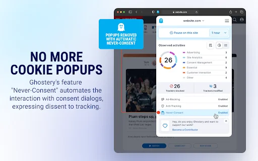 ดาวน์โหลด Ghostery AdBlocker ฟรี – บล็อกโฆษณาและปกป้องความเป็นส่วนตัวของคุณ - Screenshot 3
