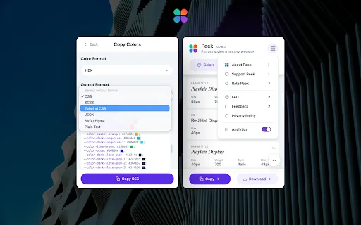 ดาวน์โหลด Peek – เครื่องมือดึงสี ฟอนต์ และ Assets เว็บไซต์ที่ดีที่สุด - Screenshot 5