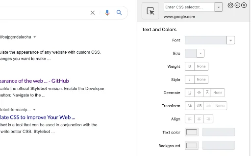 ดาวน์โหลด Stylebot สำหรับ Chrome: ปรับแต่งหน้าเว็บให้สวยดั่งใจฟรี - Screenshot 1
