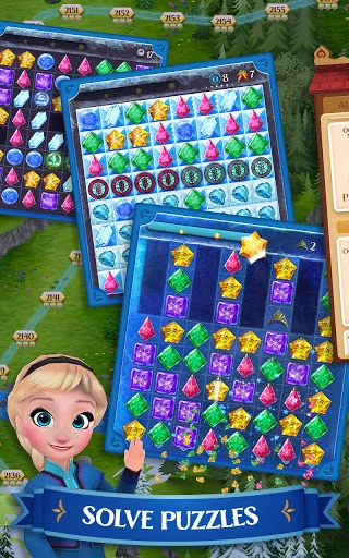 ดาวน์โหลด Disney Frozen Free Fall เกมพัซเซิลสุดสนุก ล่าสุดฟรี - Screenshot 1