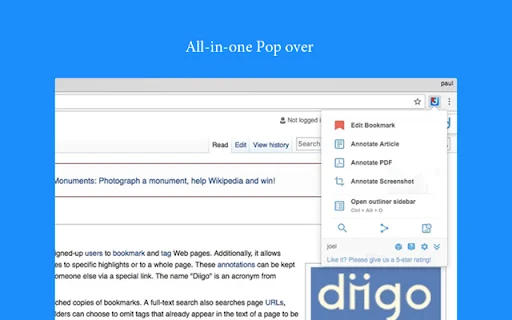 ดาวน์โหลด Diigo Web Collector – เครื่องมือบุ๊กมาร์กและจดบันทึกบนเว็บที่ดีที่สุด - Screenshot 1