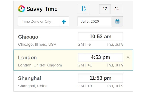 ดาวน์โหลด Time Zone Converter – Savvy Time ฟรี – เครื่องมือแปลงเวลาทั่วโลก - Screenshot 1
