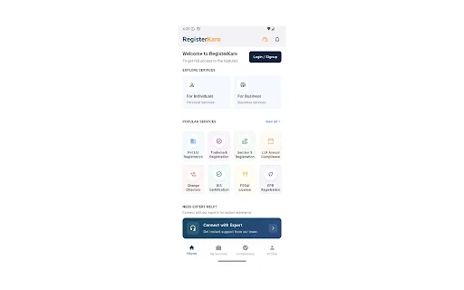ดาวน์โหลด RegisterKaro ล่าสุด – บริการจดทะเบียนธุรกิจและภาษีครบวงจร - Screenshot 6
