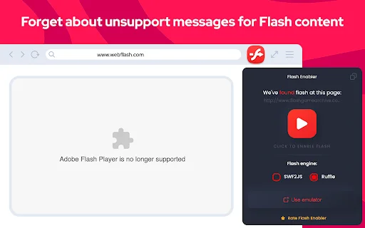Flash Player Enable: เล่นเกม Flash และดูแอนิเมชันได้ง่ายๆ บน Chrome - Screenshot 1