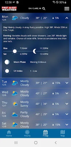 ดาวน์โหลดแอป WEAU 13 First Alert Weather ล่าสุด – พยากรณ์อากาศแม่นยำฟรี - Screenshot 3