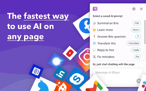 AI Blaze: ตัวช่วย AI อัจฉริยะบนเบราว์เซอร์ ทำงานเร็วขึ้น ง่ายขึ้น ฟรี! - Screenshot 1