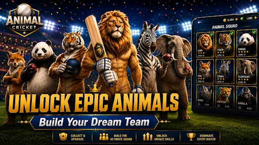 ดาวน์โหลด Animal Cricket ล่าสุด – เกมคริกเก็ตสัตว์น่ารักเล่นฟรี - Screenshot 16