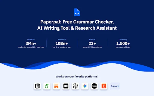 ดาวน์โหลด Paperpal: ตัวช่วยเขียนงานวิจัยและตรวจสอบไวยากรณ์ภาษาอังกฤษที่ดีที่สุด - Screenshot 1