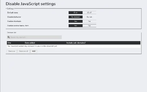 ดาวน์โหลด Disable JavaScript – ปิดการใช้งาน JS บนเว็บไซต์ง่ายๆ ฟรี - Screenshot 1