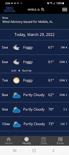 ดาวน์โหลด FOX10 Weather Mobile Alabama ล่าสุด – พยากรณ์อากาศแม่นยำฟรี - Screenshot 5