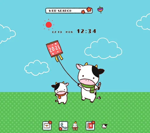 ดาวน์โหลดธีม Year of the Ox ฟรี – เปลี่ยนหน้าจอให้น่ารักสดใสด้วยน้องวัว - Screenshot 1