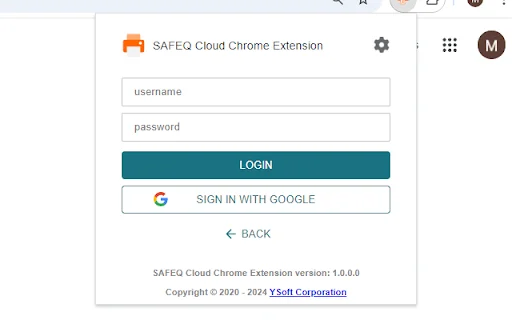 ดาวน์โหลด SAFEQ Cloud สำหรับ Chrome – พิมพ์งานสะดวกบน Chromebook - Screenshot 1