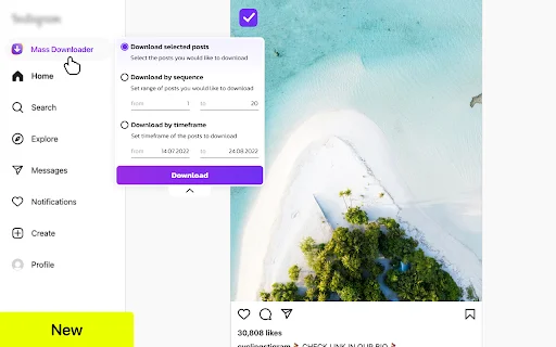 Mass Downloader for Instagram – ดาวน์โหลดรูปและวิดีโอแบบกลุ่มฟรี - Screenshot 1