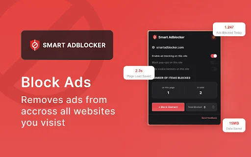 ดาวน์โหลด Smart Adblocker ฟรี – บล็อกโฆษณา YouTube และ Pop-up บน Chrome - Screenshot 1