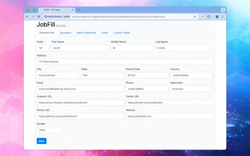 Autofill Smartly – JobFill: กรอกแบบฟอร์มสมัครงานอัตโนมัติ ใช้งานง่ายฟรี - Screenshot 1